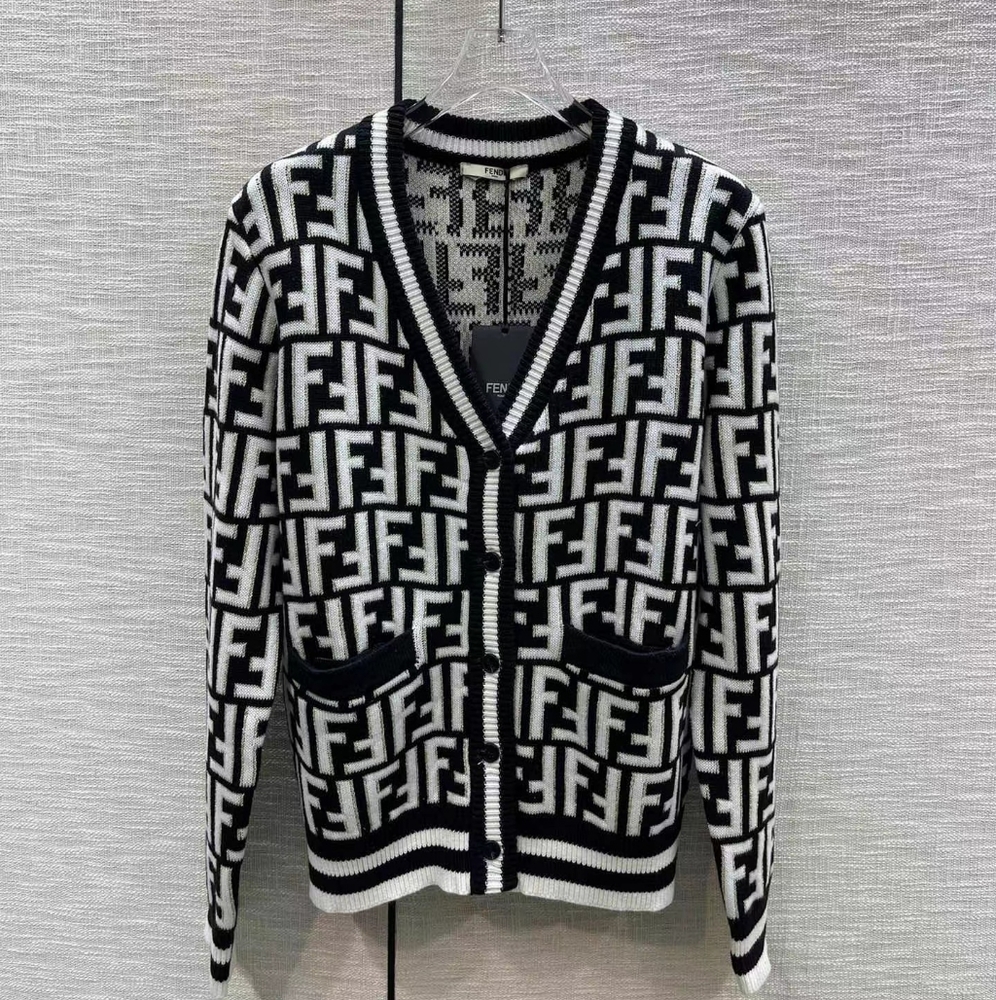 Fendi FF Motif V-Neck Cardigan